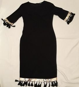 Black dress with golden underlining